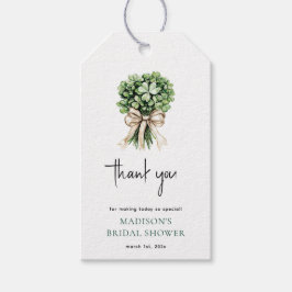 ウェディングシャワーの水彩クローバーの花束 ギフトタグ
