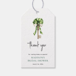 ウェディングシャワーの水彩画ゴールデンキー＆クローバー ギフトタグ