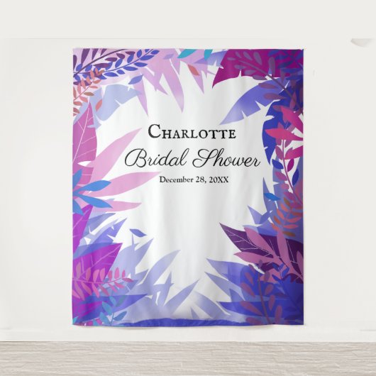 ウェディングシャワーの熱帯水彩バックドロップ タペストリー (正面)