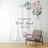 ウェディングシャワーの白いユーカリのグリーンがかったエレガント タペストリー (インサイチュ)