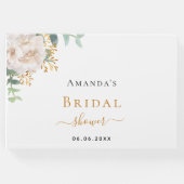 ウェディングシャワーの白い花のユーカリの名前 ゲストブック (正面)