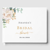 ウェディングシャワーの白い花のユーカリの名前 ゲストブック (正面)