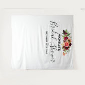 ウェディングシャワーの白い花の写真用背景 タペストリー (正面(横))