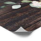 ウェディングシャワーの看板　木製　グリーン ポスター (角)