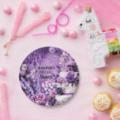ウェディングシャワーの紙皿 – パープルレヴェリーガーデン ペーパープレート (パーティー)