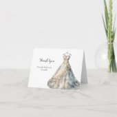 ウェディングシャワーの結婚式のドレスへの感謝カード サンキューカード (正面)