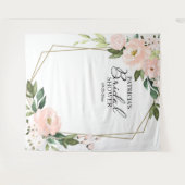 ウェディングシャワーの背景写真プロップピンクの花 タペストリー (正面(横))