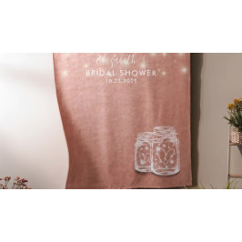 ウェディングシャワーの背景 カップル メイソンジャー ローズゴールド タペストリー