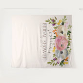 ウェディングシャワーの背景 - フォトブース Sweet Blooms タペストリー (正面(横))