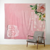 ウェディングシャワーの背景 花のマスンジャー ライト タペストリー (インサイチュ(横))