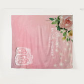 ウェディングシャワーの背景 花のマスンジャー ライト タペストリー (正面(横))