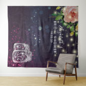 ウェディングシャワーの背景 花のマソンジャー ライト タペストリー (インサイチュ(横))