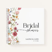 ウェディングシャワーの花のゲスト ノートブック (正面)