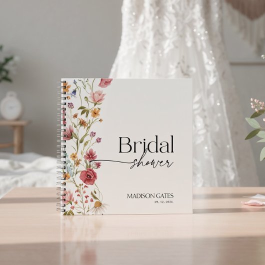 ウェディングシャワーの花のゲスト ノートブック