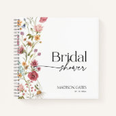 ウェディングシャワーの花のゲスト ノート (正面)