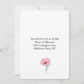 ウェディングシャワーの花の装飾がついた香水瓶 招待状 (裏面)