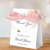 ウェディングシャワーの花嫁さんへの感謝を伝えるピンクの花 フェイバーボックス