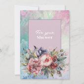 ウェディングシャワーの花束のピンク紫 ノートカード (正面)