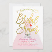 ウェディングシャワーの花 Bride Dress ダイヤモンドリング 招待状 (正面)