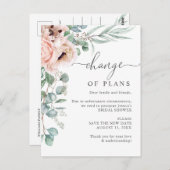 ウェディングシャワーの計画変更 ポピー ユーカリ ポストカード (正面/裏面)