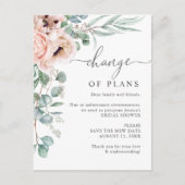 ウェディングシャワーの計画変更 ポピー ユーカリ ポストカード (正面)