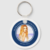 ウェディングシャワーの金髪の女の子 ビーチ サークル キーホルダー (正面)