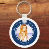 ウェディングシャワーの金髪の女の子 ビーチ サークル キーホルダー (正面)