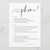 ウェディングシャワーの電話ゲームと花嫁クイズカード 招待状 (正面)