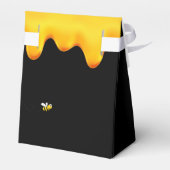 ウェディングシャワーの黒いミツバチの蜂蜜の感謝 フェイバーボックス (裏面サイド)