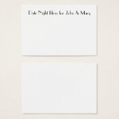 ウェディングシャワーのDate Night Card (正面&裏面)