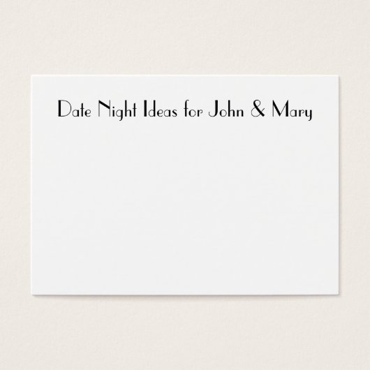 ウェディングシャワーのDate Night Card (正面)