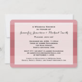 ウェディングシャワーほこりっぽいバラストライプ 招待状 (裏面)