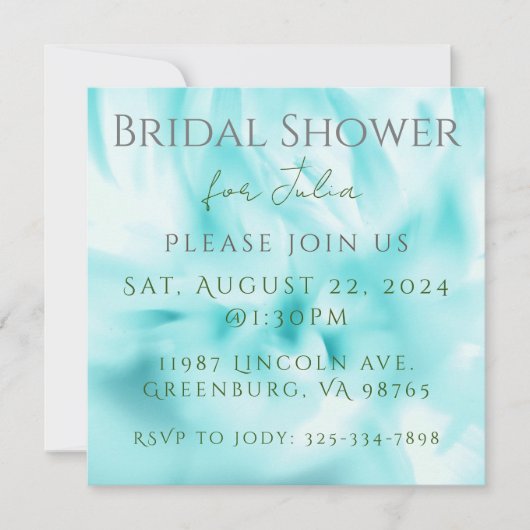 ウェディングシャワーまたはイベントのカスタマイズ可能な招待状 招待状 (正面)