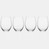 ウェディングシャワーや花嫁の友人への特別な贈り物に最適なオーダーメイドのワイングラス ステムなしワイングラス (左)