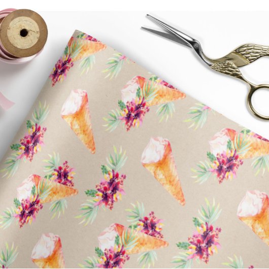 ウェディングシャワーや誕生日のフラワー包装紙 ラッピングペーパー