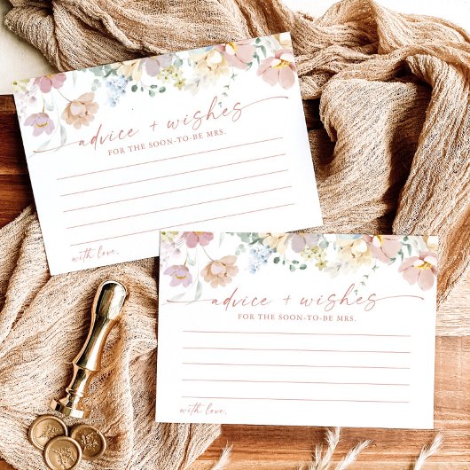 ウェディングシャワーアドバイス&ウィッシュカード | ワイルドフラワー 招待状