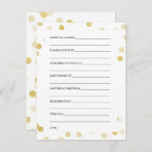 ウェディングシャワーウィズゴールドフォイルグリッターライト アドバイスカード (正面/裏面)