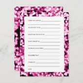ウェディングシャワーウィズピンクスパークリー アドバイスカード (正面/裏面)