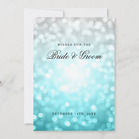 ウェディングシャワーウィッシュビーチグラデーショングリッターライト 招待状 (裏面)