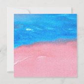 ウェディングシャワーウォーターカラーブルー&ピンク招待状 招待状 (裏面)