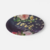 ウェディングシャワーエレガントフローラパープルキラライト ペーパープレート (アングル)