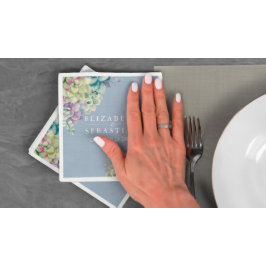 ウェディングシャワーエレガント水色多肉植物 スタンダードカクテルナプキン