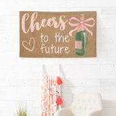 ウェディングシャワーエンゲージパーティーピンクチアーズバナー 横断幕 (インサイチュ)