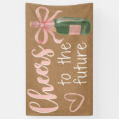 ウェディングシャワーエンゲージパーティーピンクチアーズバナー 横断幕 (縦)