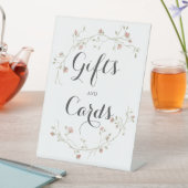 ウェディングシャワーギフト&カード赤面&セージ花 台座サイン (インサイチュ)