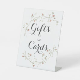 ウェディングシャワーギフト&カード赤面&セージ花 台座サイン