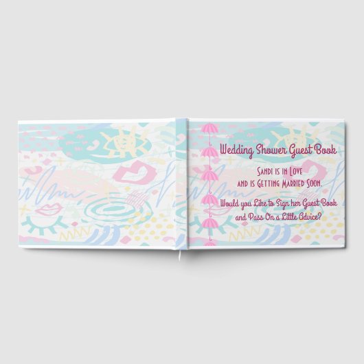 ウェディングシャワーゲストブック（ピンク） ゲストブック (全面)