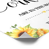 ウェディングシャワーゲームのひまわりの看板　栓の数はいくつ？ ポスター (角)