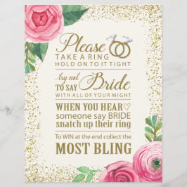 ウェディングシャワーゲームサイン - 8.5x11 チラシ