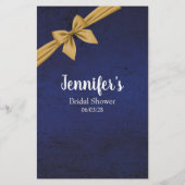 ウェディングシャワーゲーム ネイビー ゴールド ドレスを当てろ チラシ (裏面)